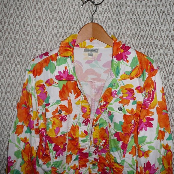 Floral Print Summer Casual Jacket  XL, L - Picture 2 of 10